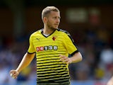 Almen Abdi of Watford during the Pre Season Friendly match between AFC Wimbledon and Watford at The Cherry Red Records Stadium on July 11, 2015