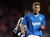 Andy Murdoch of Rangers controls the ball during the Pre Season Friendly match between Rangers and Newcastle United at Ibrox Stadium on August 06, 2013