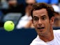 Andy Murray observes a ball during the second round of the US Open on September 3, 2015