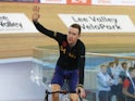 Sir Bradley Wiggins of Great Britain and Team Wiggins celebrates after breaking the UCI One Hour Record at Lee Valley Velopark Velodrome on June 7, 2015 in London, England.
