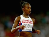 Dina Asher-Smith of Great Britain competes in the Women's 200 metres semi-final during day six of the 15th IAAF World Athletics Championships Beijing 2015 at Beijing National Stadium on August 27, 2015