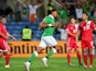 Ireland's defender Cyrus Christie (C) celebrates after scoring the opening goal during the Euro 2016 qualifying football match Gibraltar vs Republic of Ireland at the Algarve stadium in Faro on September 4, 2015.