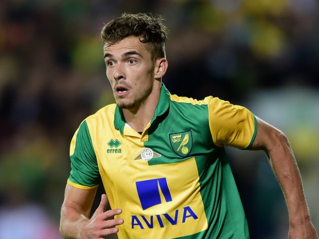 Harry Toffolo of Norwich City in action during the pre season friendly match between Norwich City and West Ham United at Carrow Road on July 28, 2015 in Norwich, England.