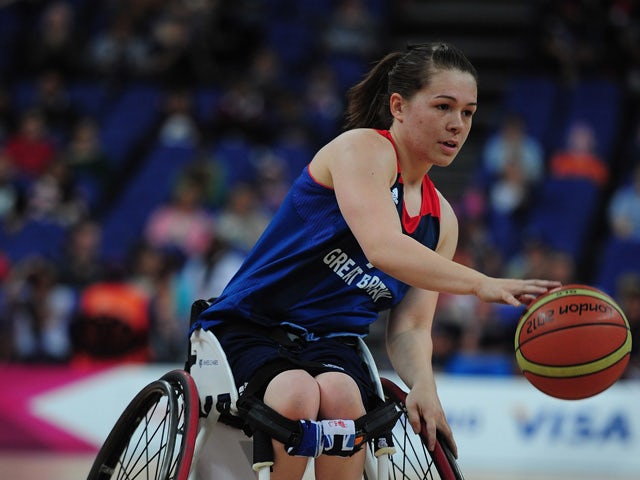 Helen Freeman of Great Britain in action during the Women's Classification Crossover Wheelchar Basketball match between Great Britain and China on day 8 of the London 2012 Paralympic Games at Basketball Arena on September 6, 2012