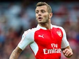 Jack Wilshere of Arsenal looks on during the Emirates Cup match between Arsenal and VfL Wolfsburg at the Emirates Stadium on July 26, 2015