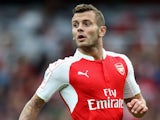 Jack Wilshere of Arsenal looks on during the Emirates Cup match between Arsenal and VfL Wolfsburg at the Emirates Stadium on July 26, 2015