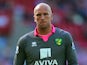 John Ruddy of Norwich City during the Barclays Premier League match between Sunderland and Norwich City at the Stadium of Light on August 15, 2015 in Sunderland, United Kingdom.
