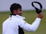 Lee Slattery of England thanks the crowd after finishing his round on the eighteenth hole on day three of the M2M Russian Open at Skolkovo Golf Club on September 5, 2015