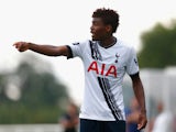 Nathan Oduwa of Spurs gives instructions during the Barclays U21 Premier League match between Tottenham Hotspur U21 and Everton U21 at Tottenham Hotspur Training Ground on August 10, 2015