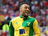 Nathan Redmond of Norwich City celeberates scoring his team's third goal during the Barclays Premier League match between Sunderland and Norwich City at the Stadium of Light on August 15, 2015 in Sunderland, United Kingdom
