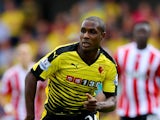 Odion Ighalo of Watford in action during the Barclays Premier League match between Watford and Southampton at Vicarage Road on August 23, 2015