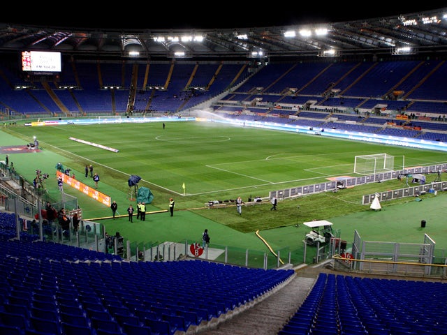 A general view of empty stands empty during the the Serie A match between AS Roma and UC Sampdoria at Stadio Olimpico on February 16, 2014