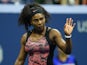 Serena Williams of the US gestures during her match against Vitalia Diatchenko of Russia in the 2015 US Open Round 1 women's singles match at the USTA Billie Jean King National Center August 31, 2015
