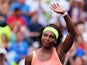 Serena Williams of the United States celebrates after defeating Madison Keys of the United States during their Women's Singles Fourth Round match on Day Seven of the 2015 US Open
