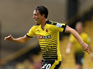 Steven Berghuis of Watford in action during the Barclays Premier League match between Watford and West Bromwich Albion on August 15, 2015