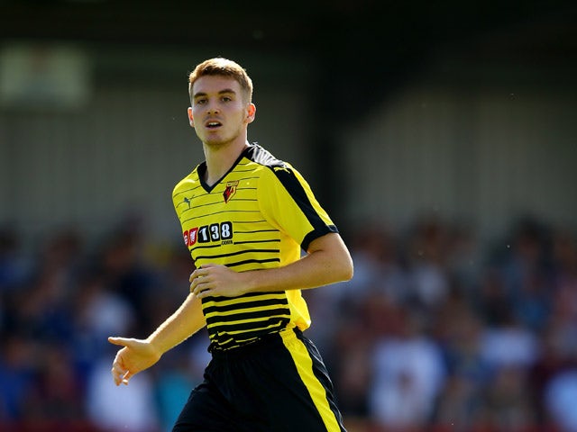 Tommie Hoban of Watford during the Pre Season Friendly match between AFC Wimbledon and Watford at The Cherry Red Records Stadium on July 11, 2015