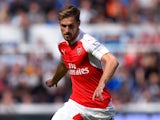 Arsenal player Aaron Ramsey in action during the Barclays Premier League match between Newcastle United and Arsenal on August 29, 2015