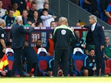 Silver-haired rivals Alan Pardew and Manuel Pellegrini get heated on the touchline as Crystal Palace host Man City on September 12, 2015