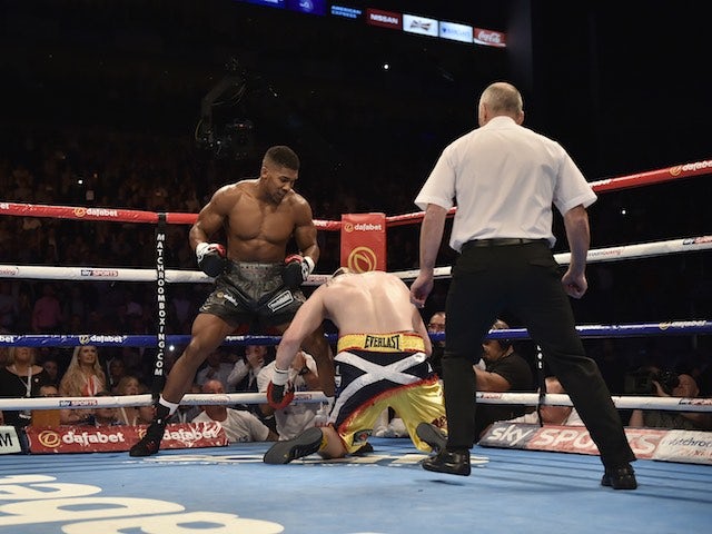 Anthony Joshua knocks out Gary Cornish in the first round on September 12, 2015