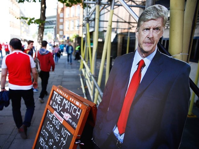 A cardboard cutout of Arsene Wenger looks unimpressed ahead of Arsenal's game with Stoke on September 12, 2015