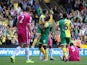 Cameron Jerome celebrates scoring the opener for Norwich against Bournemouth on September 12, 2015