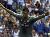 A heavily-tanned Cristiano Ronaldo celebrates scoring for Real Madrid against Espanyol on September 12, 2015