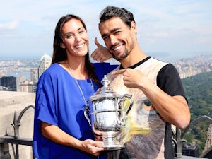 Flavia Pennetta and fiance Fabio Fognini cavort around with the US Open trophy on September 13, 2015