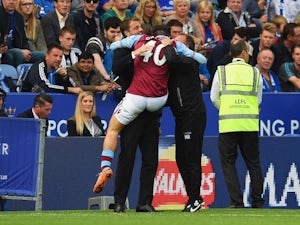 Jack Grealish gives himself a wedgie as he celebrates his goal for Villa against Leicester on September 13, 2015