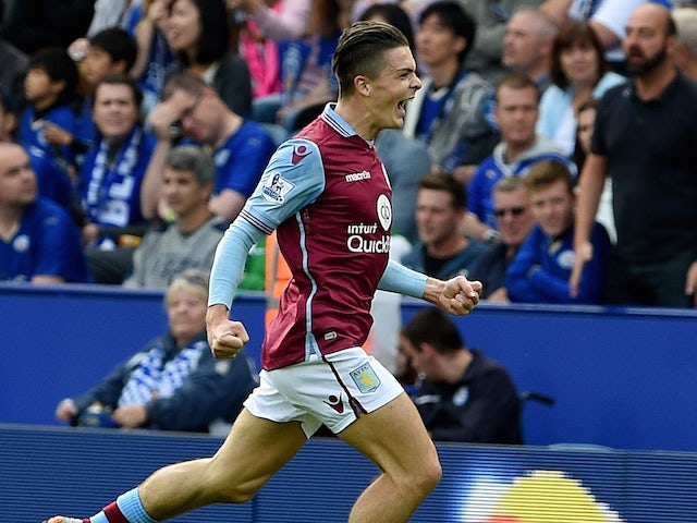 Jack Grealish scores for Villa against Leicester on September 13, 2015