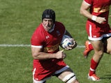 Canada's lock Jamie Cudmore (2nd L) makes a break during the international rugby union friendly match between Canada and Fiji, ahead of the 2015 Rugby World Cup, at The Stoop in Twickenham, west of London, on September 6, 2015