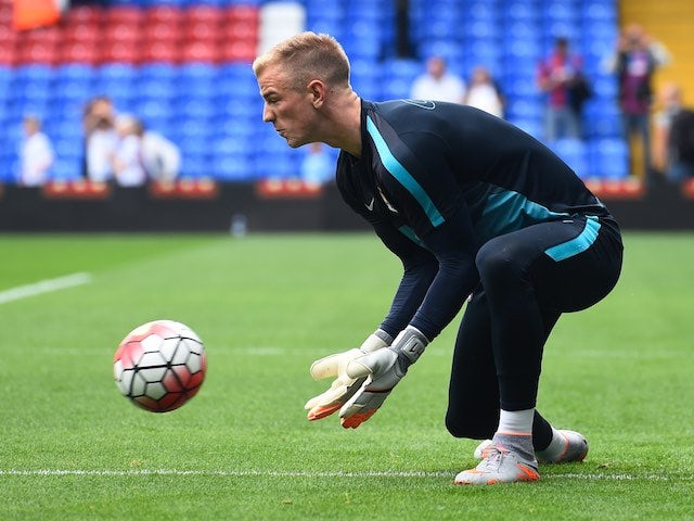 Man City keeper Joe Hart warms up prior to the match at Crystal Palace on September 12, 2015