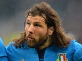 Italy's prop Martin Castrogiovanni lines up before the Six Nations international rugby union match between England and Italy at Twickenham Stadium southwest of London on February 14, 2015.