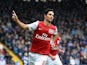 Mikel Arteta of Arsenal celebrates the second goal during the Barclays Premier League match between Blackburn Rovers and Arsenal at Ewood Park on September 17, 2011