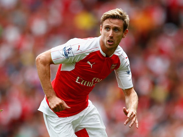 Nacho Monreal of Arsenal in action during the Barclays Premier League match between Arsenal and West Ham United at the Emirates Stadium on August 9, 2015