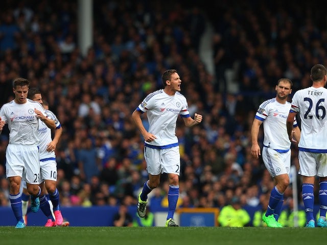 Nemanja Matic celebrates pulling one back for Chelsea against Everton on September 12, 2015