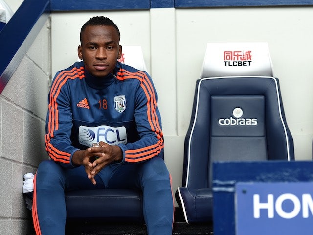 Saido Berahino sits on the bench during the game between West Brom and Southampton on September 12, 2015