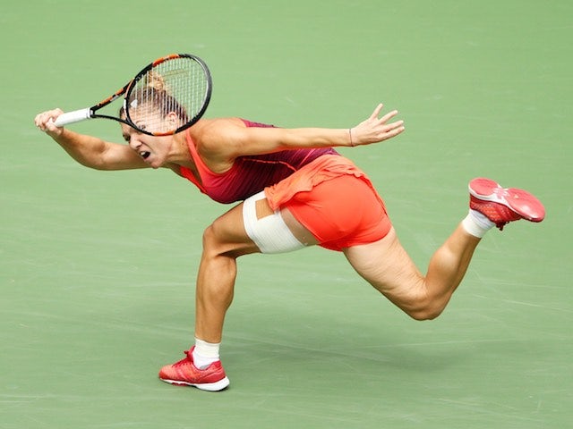 Simona Halep in action during the US Open semi-final on September 11, 2015
