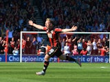 Matt Ritchie of Bournemouth celebrates scoring his team's second goal during the Barclays Premier League match between A.F.C. Bournemouth and Sunderland at Vitality Stadium on September 19, 2015 in Bournemouth, United Kingdom