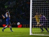Tomer Hemed of Brighton & Hove Albion scores during the Sky Bet Championship match between Brighton & Hove Albion and Rotherham United at Amex Stadium on September 15, 2015