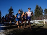 Callum Hawkins of Great Britain leads the U23 Men's Race during the European Cross-Country Championships on December 14, 2014 in Samokov, Bulgaria. 
