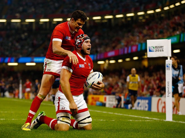 Jebb Sinclair of Canada scores a try which is later diallowed by the referee during the 2015 Rugby World Cup Pool D match between Ireland and Canada at the Millennium Stadium on September 19, 2015