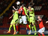 Naby Sarr of Charlton scores Charlton's first goal during the Sky Bet Championship match between Charlton Athletic and Huddersfield Town at The Valley on September 15, 2015