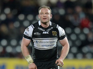 Garreth Carvell of Hull FC in action during the Super League match between Hull FC and Catalans Dragons at KC Stadium on February 14, 2014 in Hull, England.