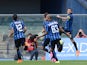 Mauro Icardi of Internazionale Milano celebrates after scoring the opening goal during the Serie A match between AC Chievo Verona and FC Internazionale Milano at Stadio Marc'Antonio Bentegodi on September 20, 2015