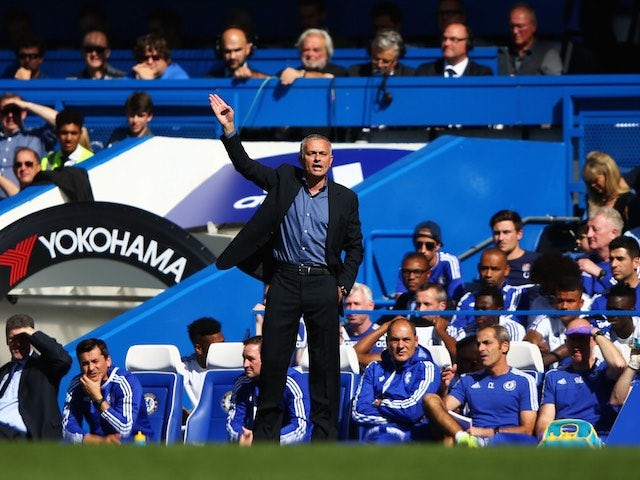Jose Mourinho gestures from the sideline during the game between Chelsea and Arsenal on September 19, 2015