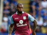 Leandro Bacuna of Aston Villa in action during the Barclays Premier League match between Leicester City v Aston Villa at the King Power Staduim on September 13, 2015