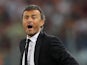 FC Barcelona head coach Luis Enrique reacts during the UEFA Champions League Group E match between AS Roma and FC Barcelona at Stadio Olimpico on September 16, 2015