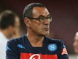Head coach of Napoli Maurizio Sarri looks on during the Serie A match between SSC Napoli and SS Lazio at Stadio San Paolo on September 20, 2015 in Naples, Italy.