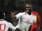 Senegal's Moussa Konate celebrates after scoring a goal during the International Friendly football match between Senegal and Ghana on March 28, 2015