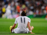 Gareth Bale of Real Madrid reacts after getting injured during the UEFA Champions League Group A match between Real Madrid and Shakhtar Donetsk at estadio Santiago Bernabeu on September 15, 2015